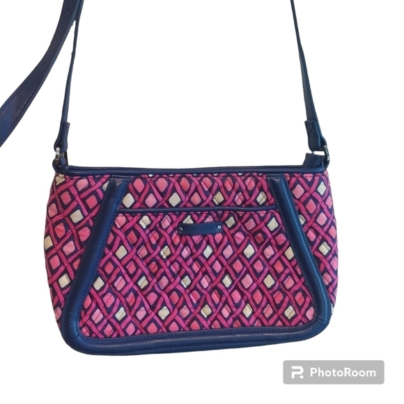 Vera Bradley Handbags - Vera Bradley Pink Diamonds Trimmed Trapeze Katalina Crossbody Bag